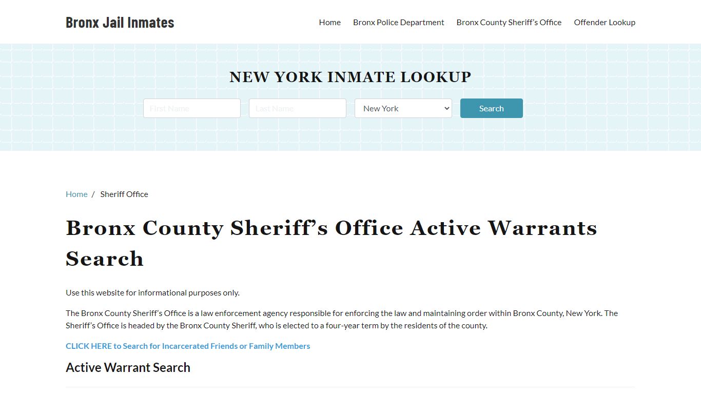 Bronx County Sheriff Office, NY Warrant Lookup - Bronx Jail