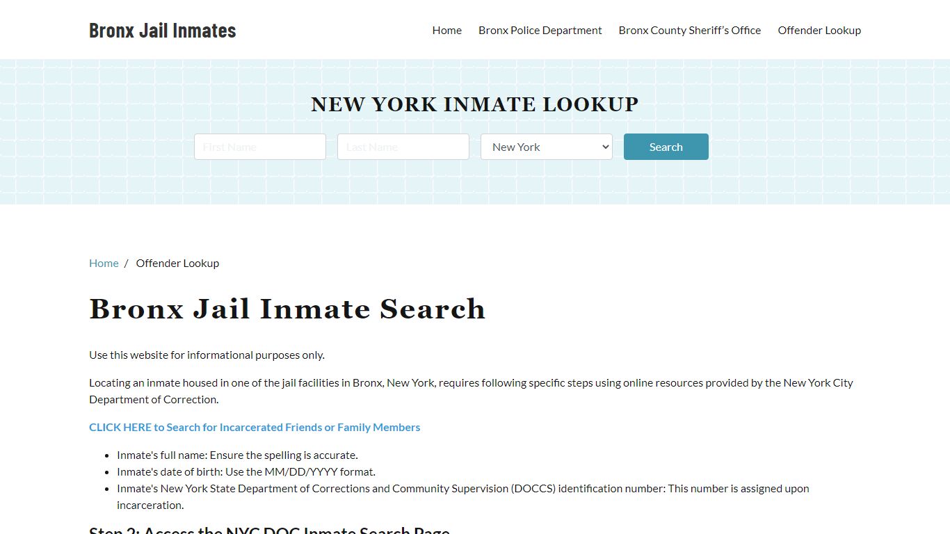 Bronx, NY Detainee Lookup - Bronx Jail