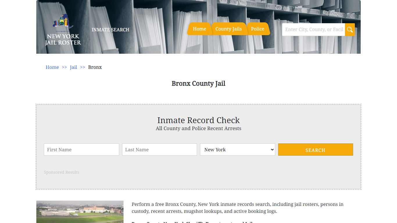 Bronx County Jail - Jail Roster Search