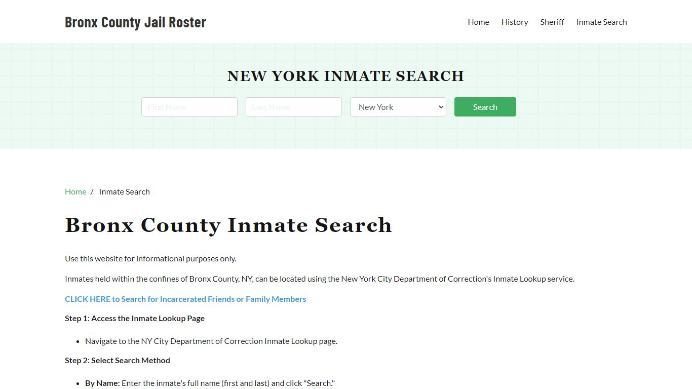 Bronx County, NY Detainee Lookup