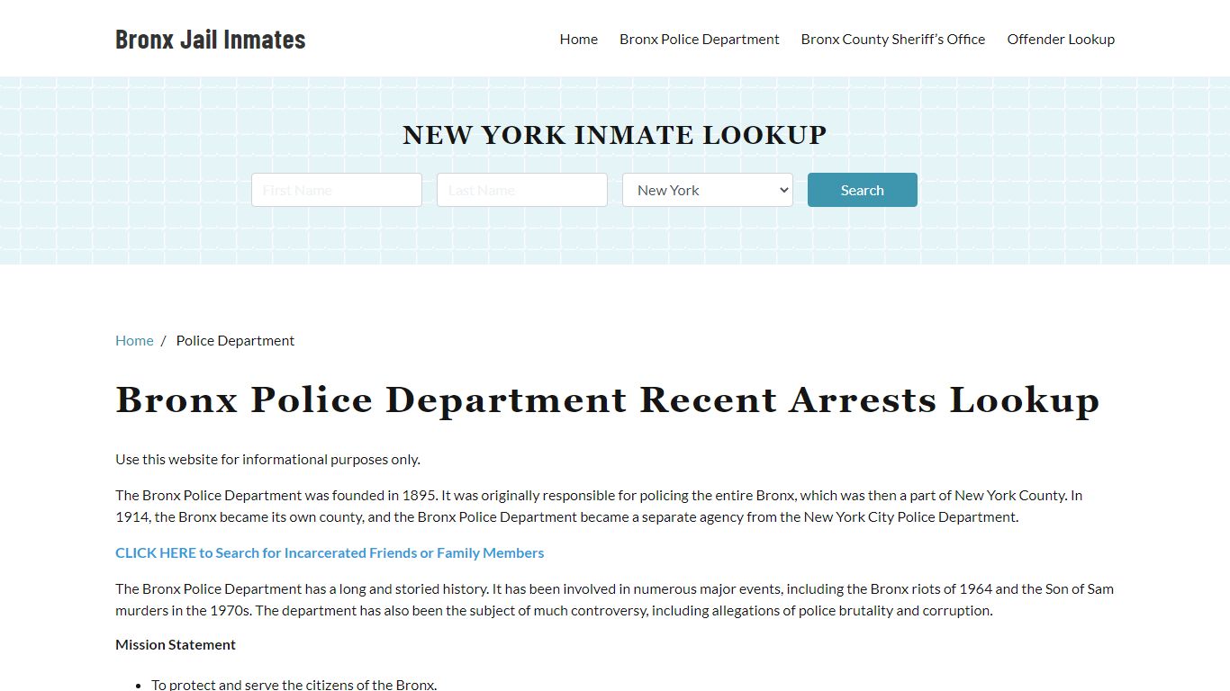 Bronx Police Department, NY Arrest Search, Mugshots